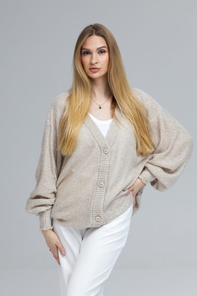 KIDMOHERA DIAMOND CARDIGAN WITH SEQUINS